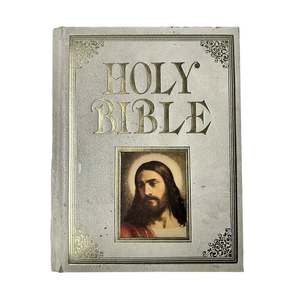 Holy Bible Religious Book Christian‎ Catholic Jesus Christ Gold Accents